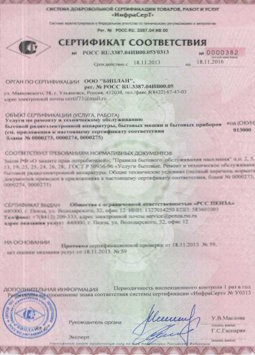 2015.06.25 Березники - Услуги по ремонту и техническому обслуживанию приборов радиоэл. аппаратуры